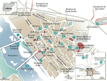 24 horas en Mérida, el mapa