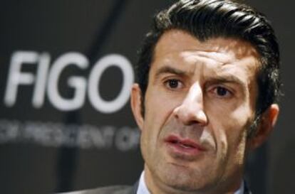 Luis Figo, al presentar su candidatura a la presidencia de la FIFA.