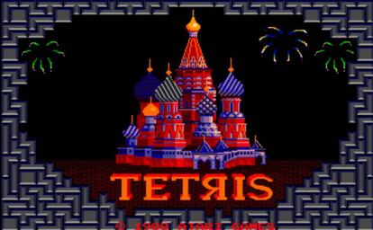 Pantalla de inicio de la versión para recreativas de 'Tetris'.
