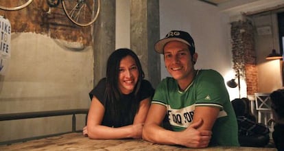 Tamara Marqués y Quique Arias en La Bicicleta Cycling Café.
