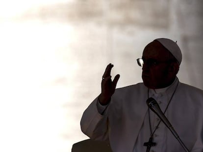 Papa Francisco durante audiência geral na Praça de São Pedro, no Vaticano.