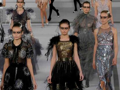 Un momento del desfile de Karl Lagerfeld para Chanel, el martes.