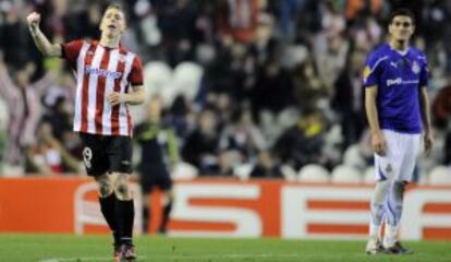 Muniain celebra su gol frente al Lokomotiv.