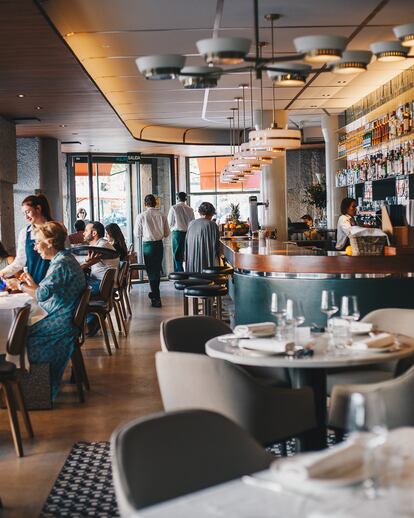 Interior renovado de la cafetería Santader, en Madrid. Imagen proporcionada por el Grupo Cañadío.