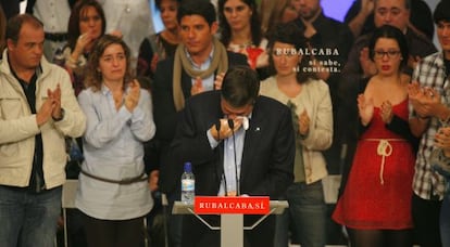 El lehendakari, Patxi López, no pudo contener las lágrimas en varios momentos de su intervención