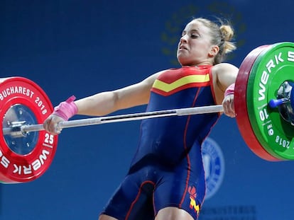 Irene Martínez, en plena competición.