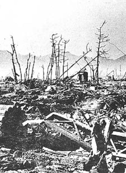 Hiroshima, tras la explosión de la bomba atómica el 6 de agosto de 1945.