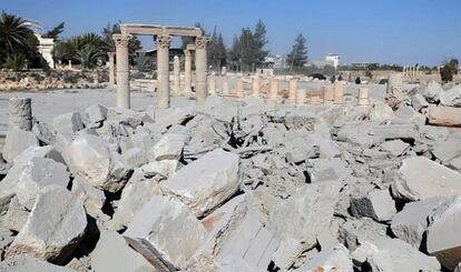 Ruïnes del temple de Baal, un dels emblemes de l'antiga ciutat de Palmira (Síria), declarada Patrimoni de la Humanitat per la Unesco.
