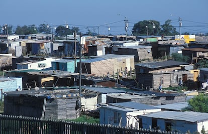 Chabolas en Ciudad del Cabo, en Sudáfrica.