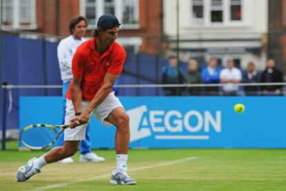 Rafa Nadal se entrena en Londres.