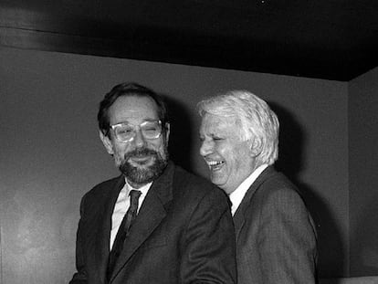 Javier Solana y Jorge Semprún, en 1990, cuando ambos eran ministros.