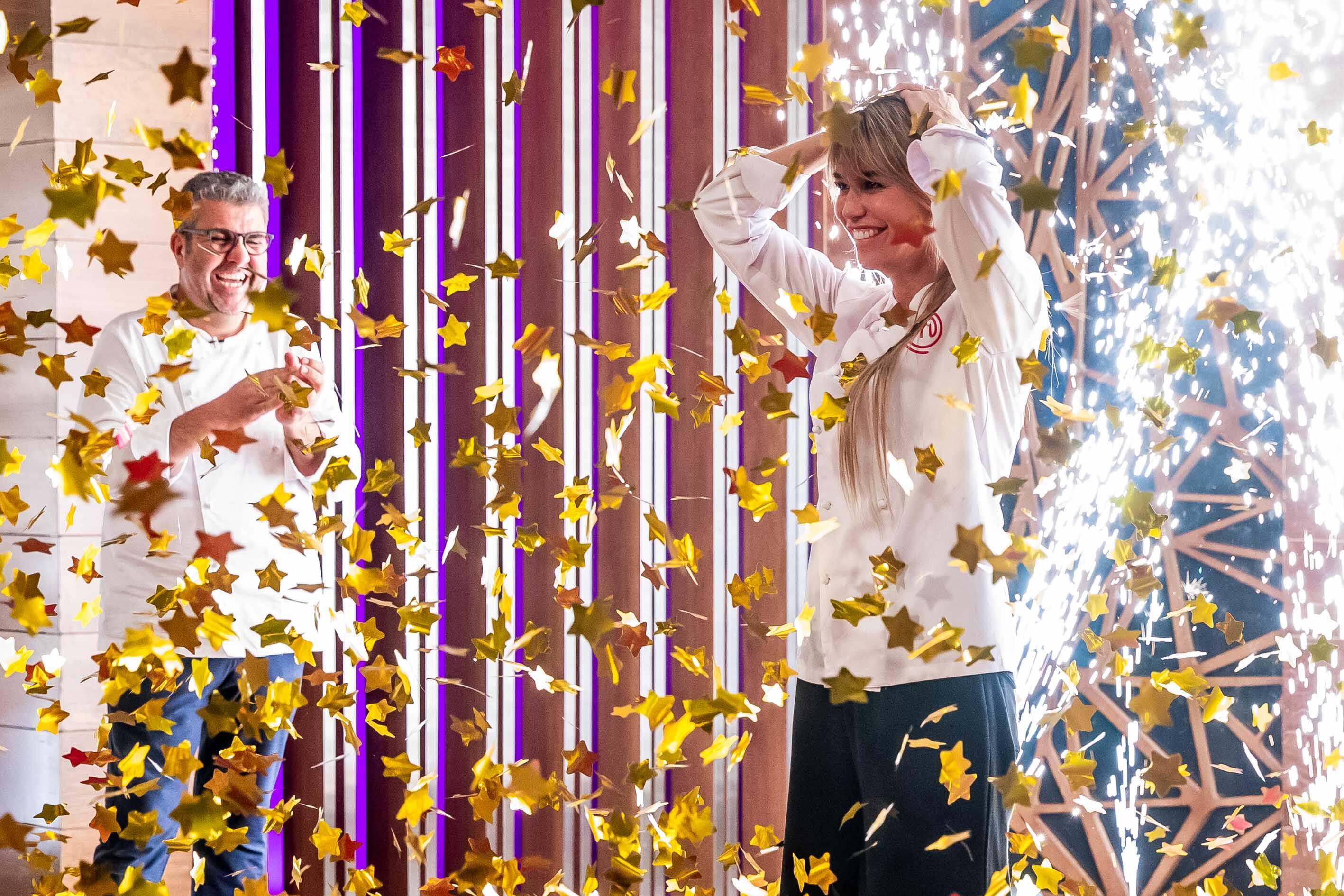 Raquel Meroño, en el momento en el que se anunció que era la ganadora de 'MasterChef Celebrity'.