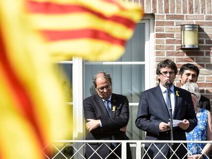 Puigdemont y Tuesta a Waterloo, el 28 de julio.