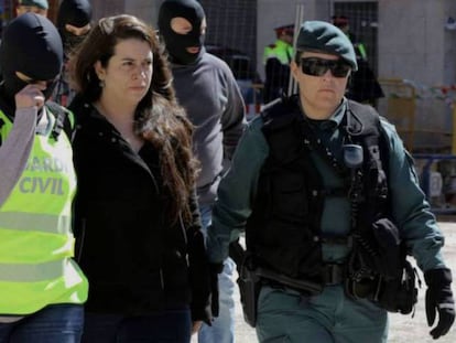 Tamara Carrasco, cuando fue detenida en Viladecans, en 2018.