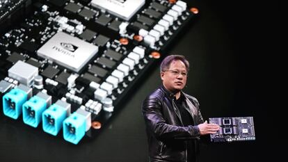 Jensen Huang, consejero delegado de Nvidia, durante la conferencia de Nvidia en el CES en Las Vegas, el 7 de enero de 2018.
