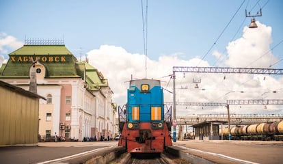 El Transiberiano, en la estación de Krabarovsk (Rusia).