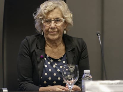 Manuela Carmena ayer en un foro sobre mujeres.