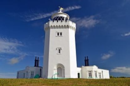 Faro victoriano de South Foreland, en el sur de Inglaterra.