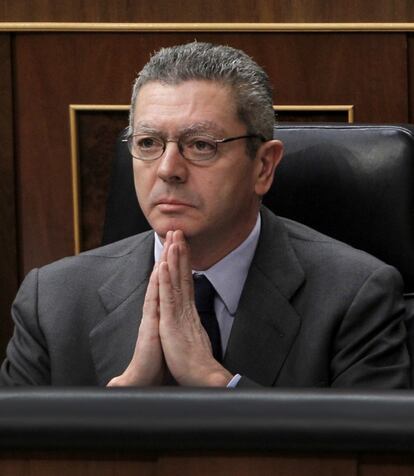 El ministro de Justicia, durante la sesión de control en el Congreso.