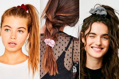 Scrunchies de Bershka, Urban Outfitters y Free People.