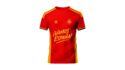 Spain merchandising world cup 2026 on white background.