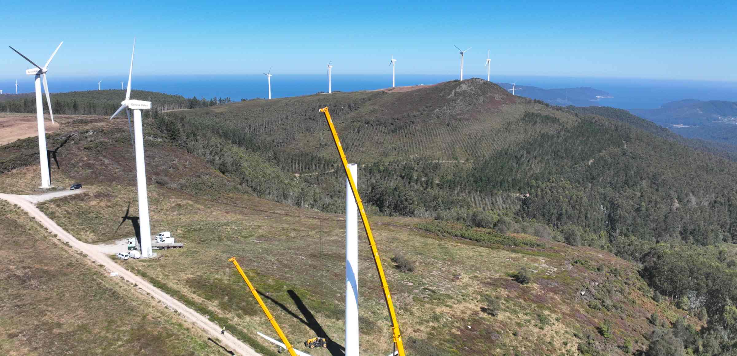 Endesa sustituirá 40 aerogeneradores por cuatro en el parque gallego Coriscada 