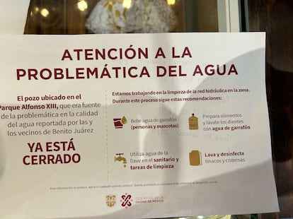 Un folleto del Gobierno de Ciudad de México para prevenir a los afectados por el agua contaminada.