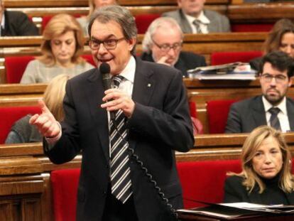 El presidente de la Generalitat, Artur Mas, en el Parlament. 