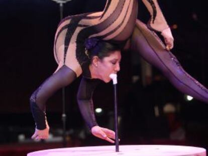 Una artista, durante una actuación del Festival Internacional de Circo de Figueres.