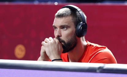 Marc Gasol, poco antes del partido ante Eslovenia.