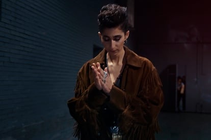 Alba Flores durante el rodaje.