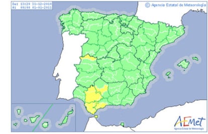 Así está España el último día del año, según la Aemet.