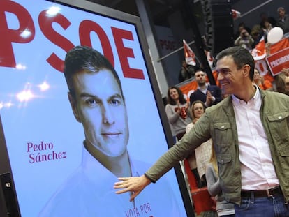 Pedro Sánchez en el acto de inicio de campaña de las elecciones generales.