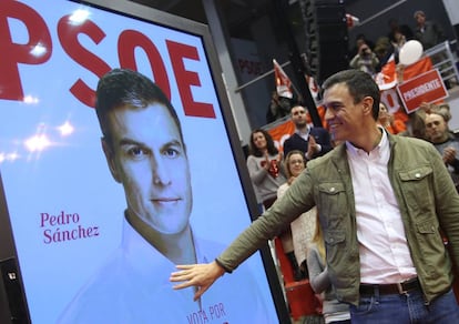 Pedro Sánchez en el acto de inicio de campaña de las elecciones generales.