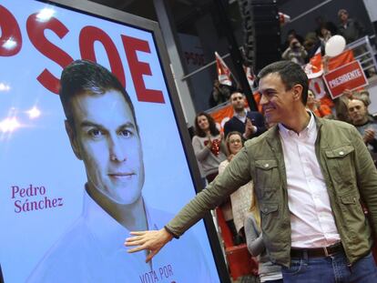 Pedro Sánchez en el acto de inicio de campaña de las elecciones generales.