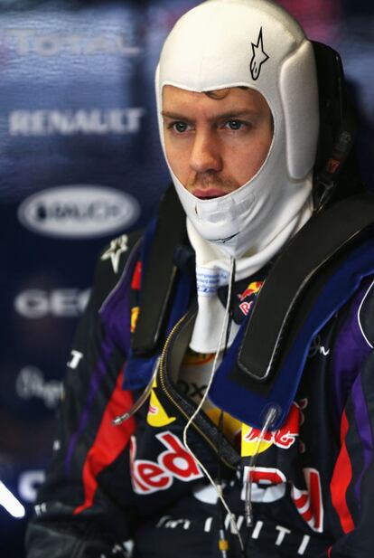 El piloto alemán de Red Bull Racing, Sebastian Vettel, antes del entrenamiento.