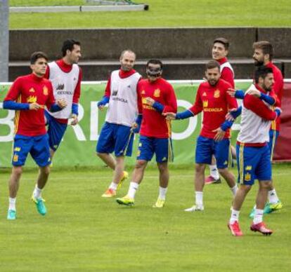 Un entrenamiento de España en Schruns, Austria.