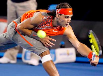 Rafael Nadal, durante su partido de ayer contra Troicki.