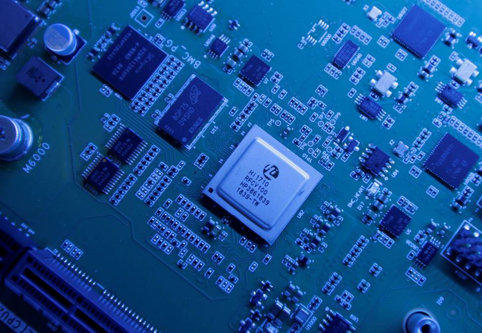 Chip en un circuito de Huawei.
