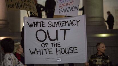 Una protesta contra la poltica del presidente de EE UU, Donald Trump, en Washington. 