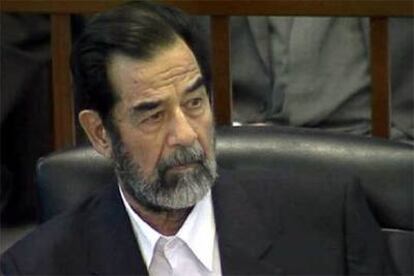 Sadam Husein, en un momento del juicio.