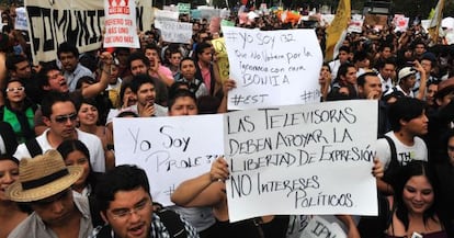 Imagen de la protesta de este miércoles en México.