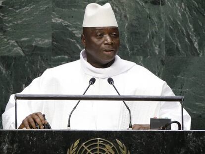 El presidente de Gambia, Yahya Jammeh, en la Asamblea General de la ONU, el 25 de septiembre de 2014.