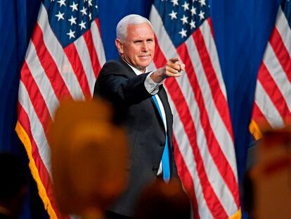 El vicepresidente Mike Pence, el lunes en la Convención Nacional Republicana.