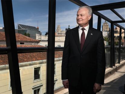 Lithuanian President Gitanas Nauseda on Wednesday at a hotel in Madrid.