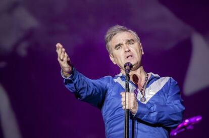 Morrissey, durante su actuaci&oacute;n el 1 de mayo, en el festival SOS 4.8, de Murcia.