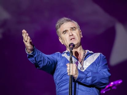 Morrissey, durante su actuaci&oacute;n el 1 de mayo, en el festival SOS 4.8, de Murcia.