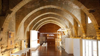 L'antic dormitori del monestir de Sixena (Osca), poc abans de l’obertura al públic per exhibir les obres retornades des de Catalunya, la venda de les quals el Suprem acaba d’anul·lar.