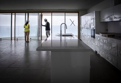 The kitchen of one of the more exclusive apartments in the Intempo building.