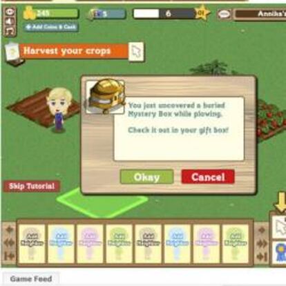 Aspecto del juego FarmVille de Zynga